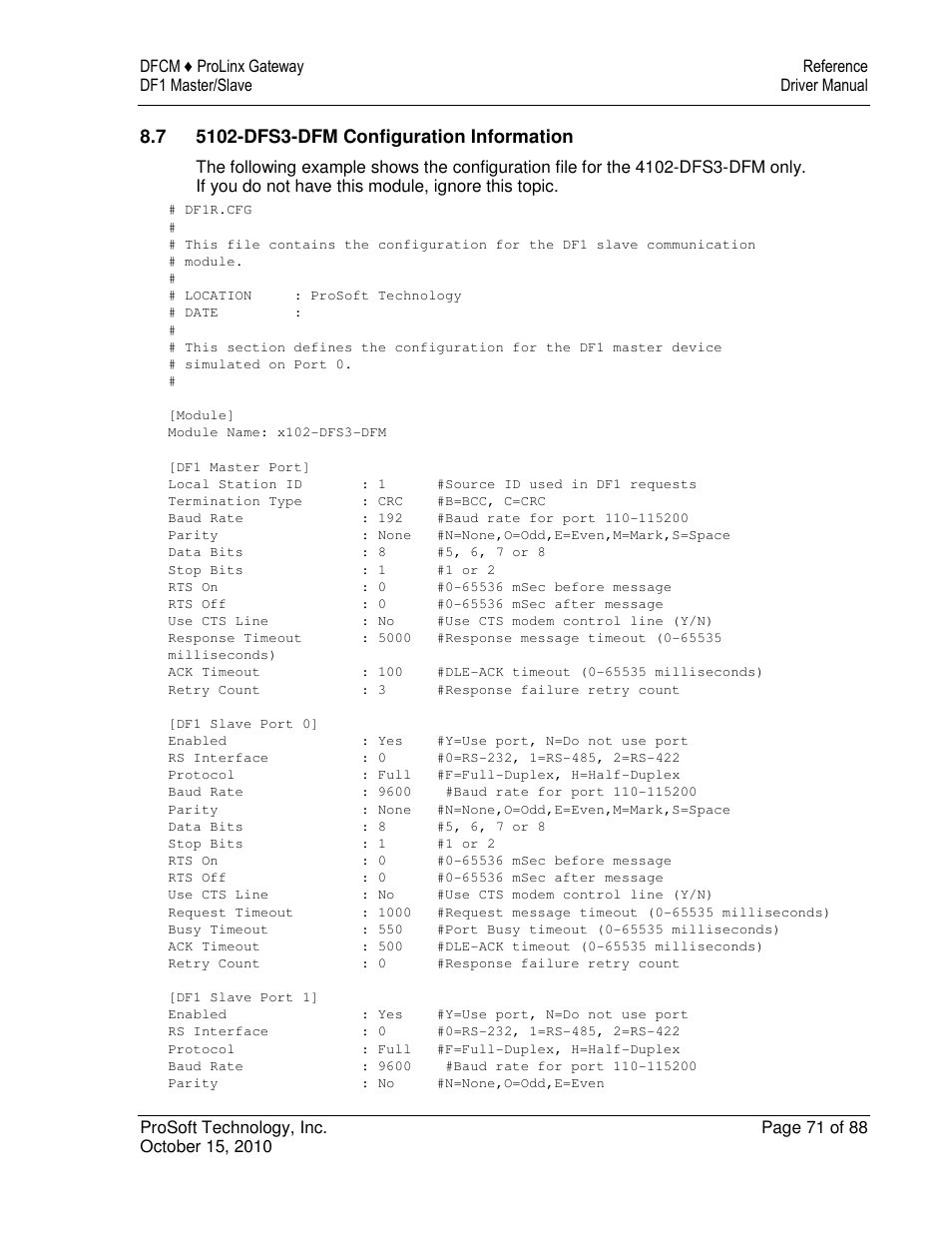 ProSoft Technology 5202-DFNT-DFCM4 User Manual | Page 71 / 88