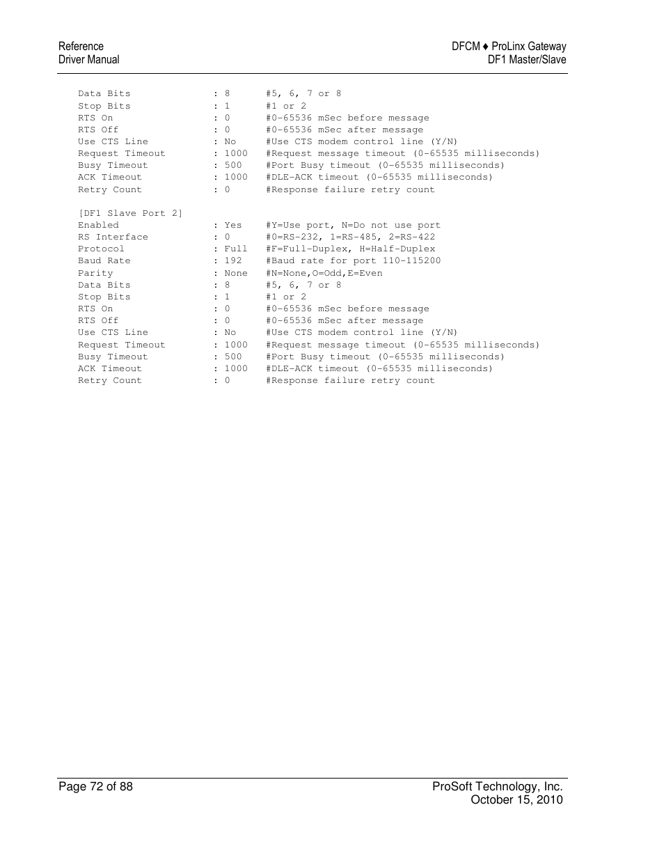 ProSoft Technology 5202-DFNT-DFCM4 User Manual | Page 72 / 88