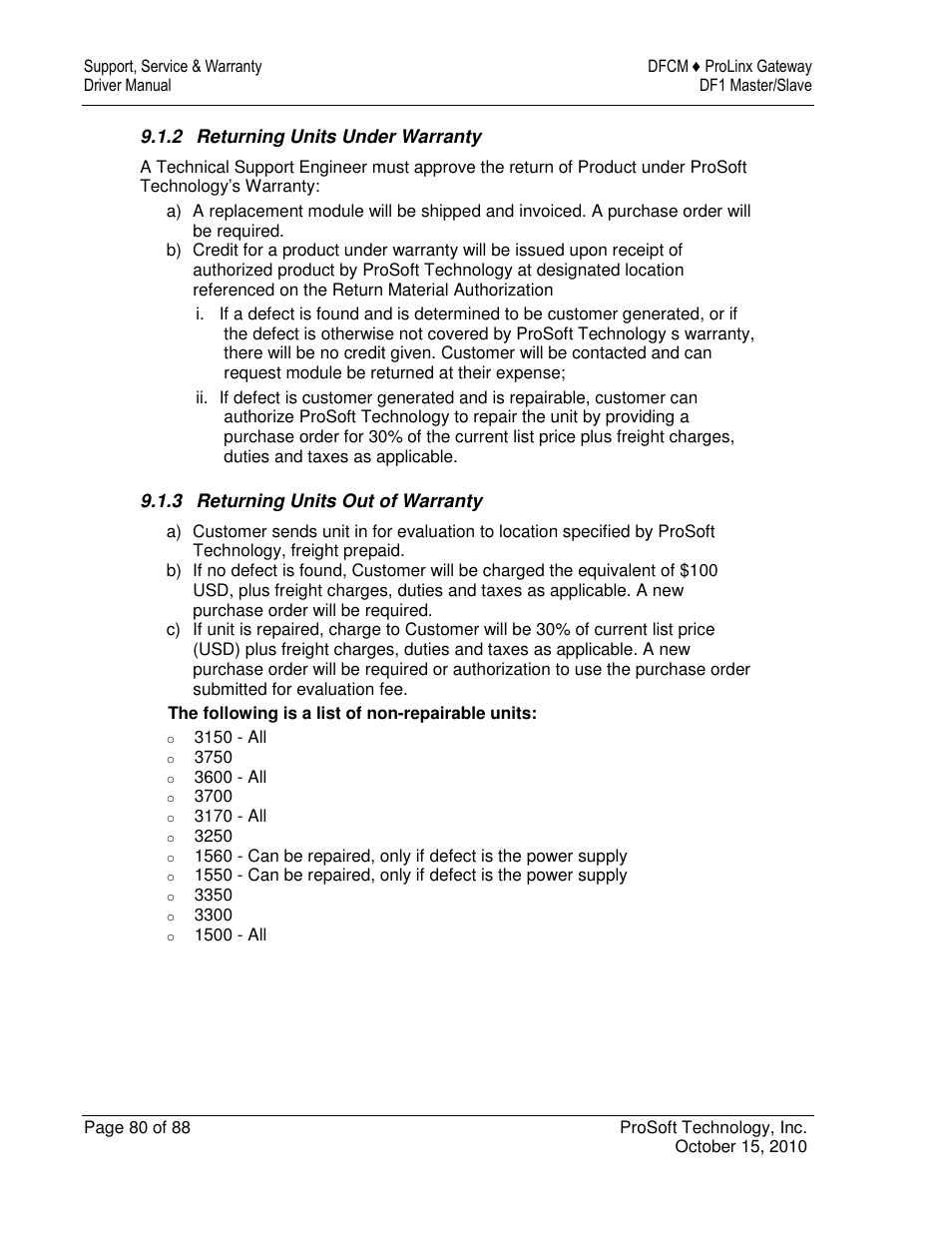 ProSoft Technology 5202-DFNT-DFCM4 User Manual | Page 80 / 88