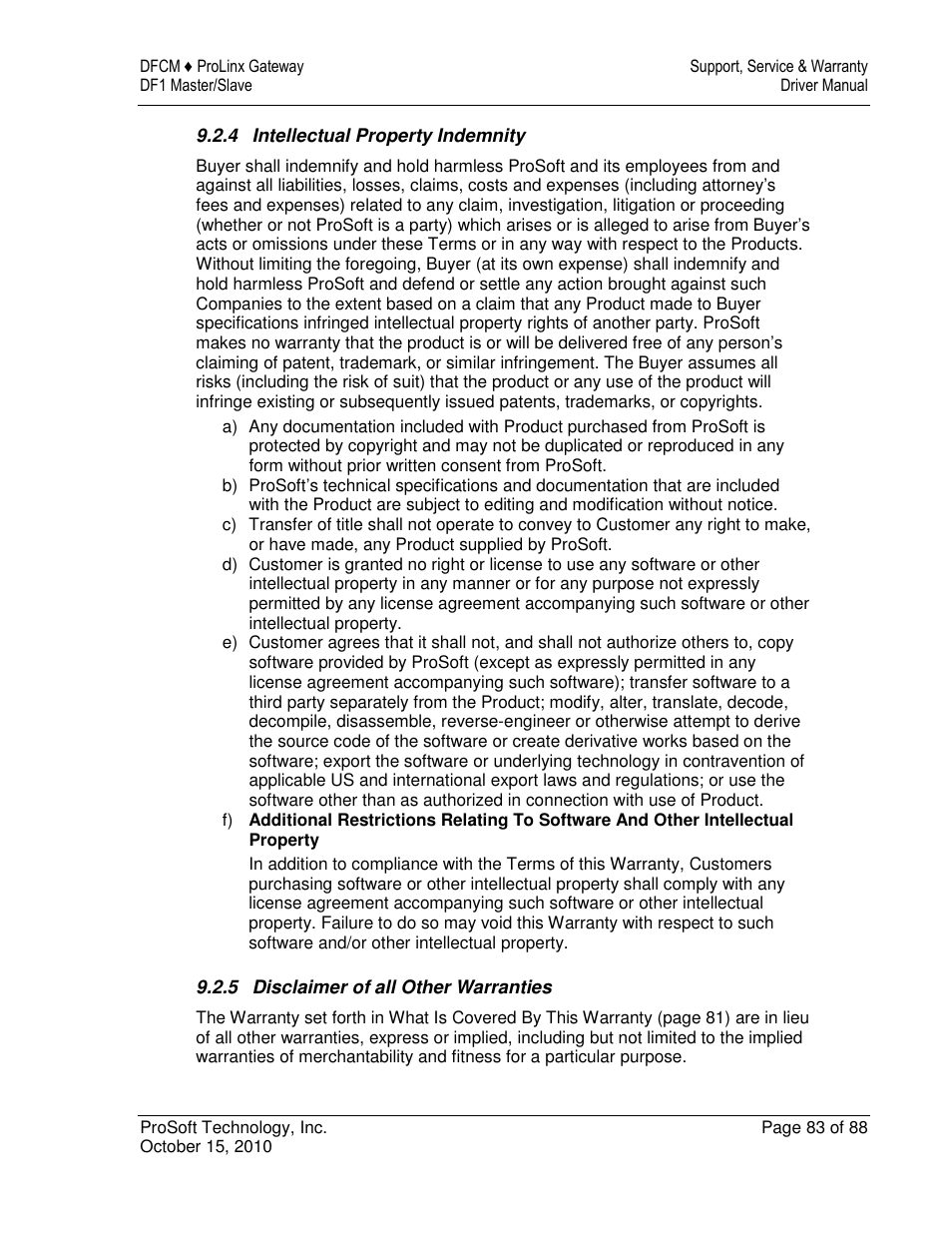 ProSoft Technology 5202-DFNT-DFCM4 User Manual | Page 83 / 88