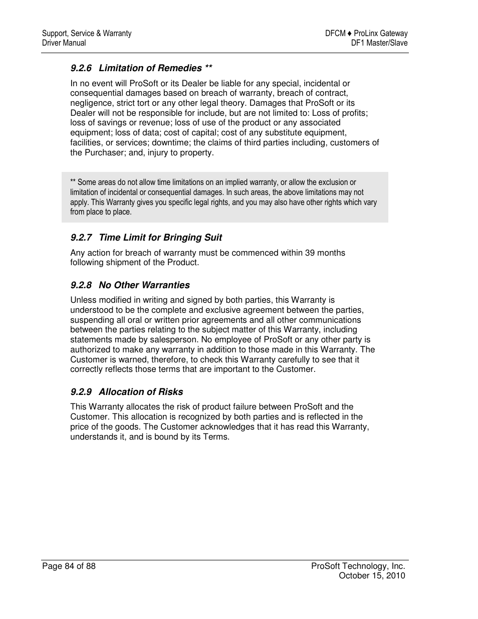 ProSoft Technology 5202-DFNT-DFCM4 User Manual | Page 84 / 88