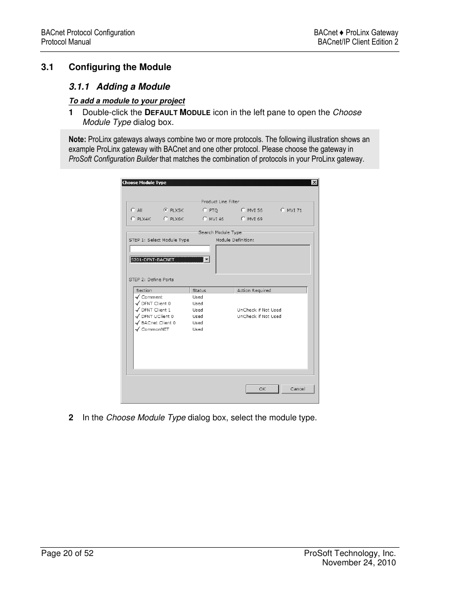 ProSoft Technology 5201-DFNT-BACNET User Manual | Page 20 / 52