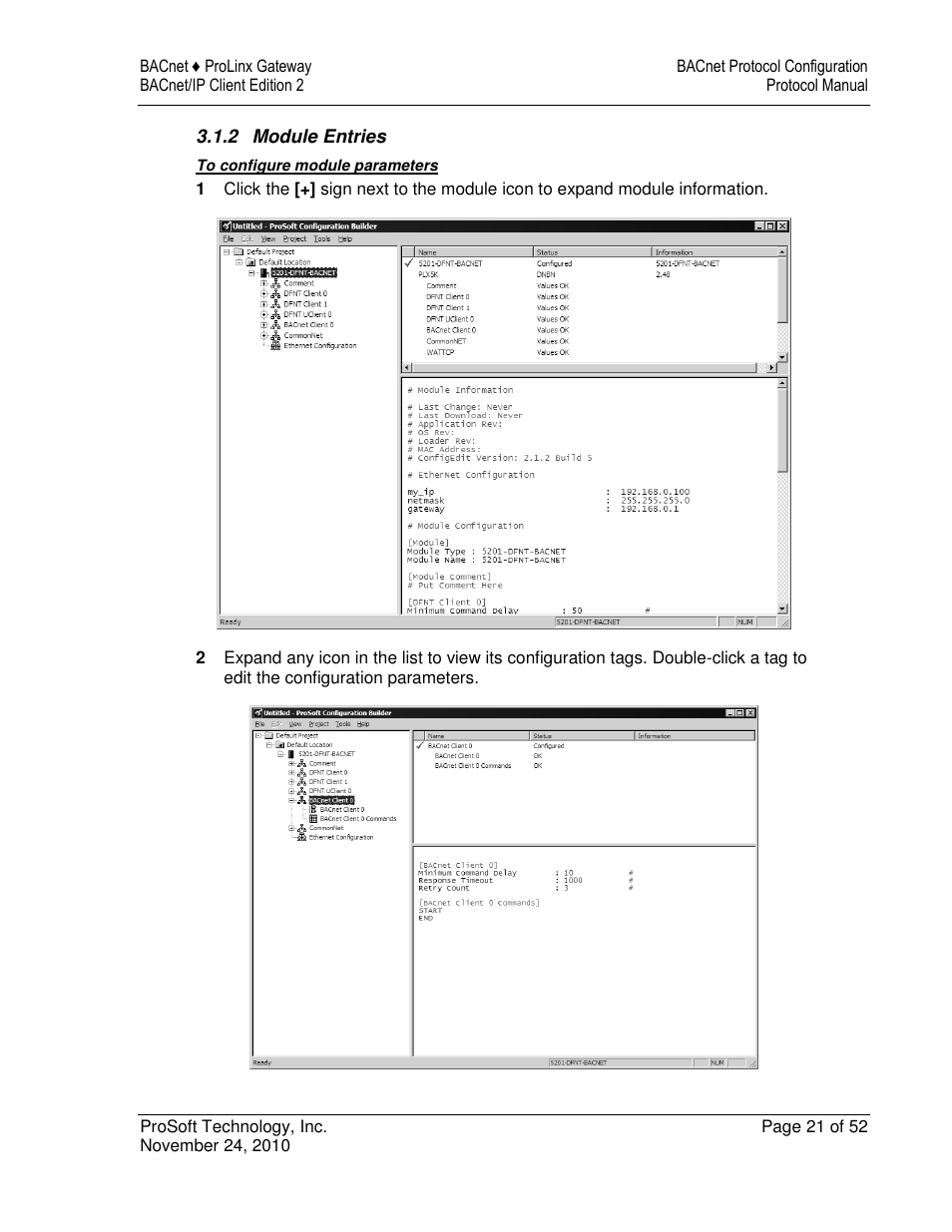 ProSoft Technology 5201-DFNT-BACNET User Manual | Page 21 / 52