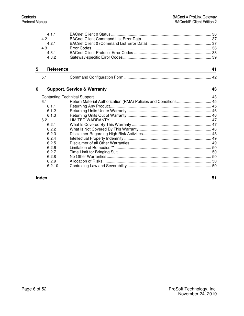 ProSoft Technology 5201-DFNT-BACNET User Manual | Page 6 / 52