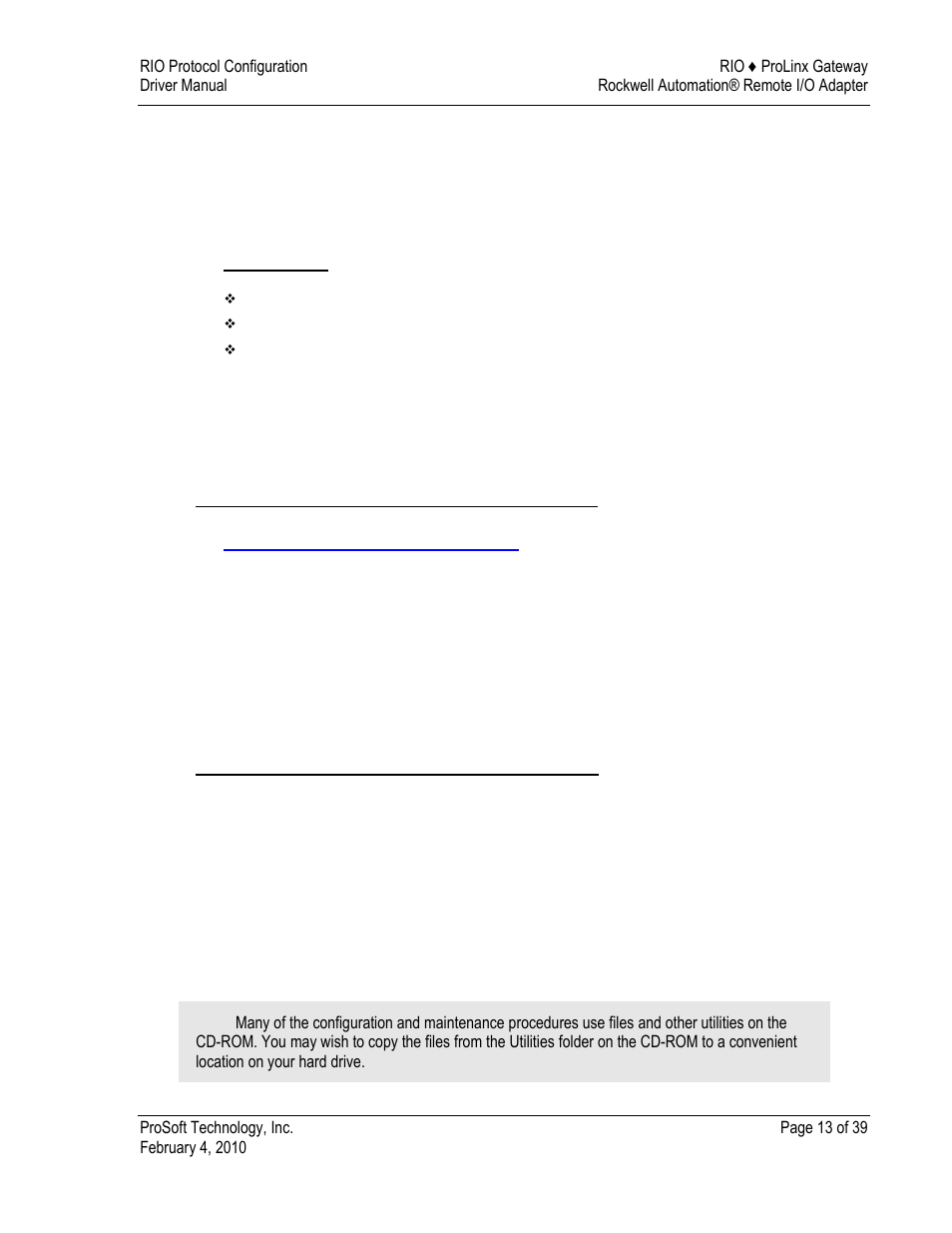 Rio protocol configuration, Install prosoft configuration builder software, 3 rio protocol configuration | ProSoft Technology 5210-DFNT-RIO User Manual | Page 13 / 39