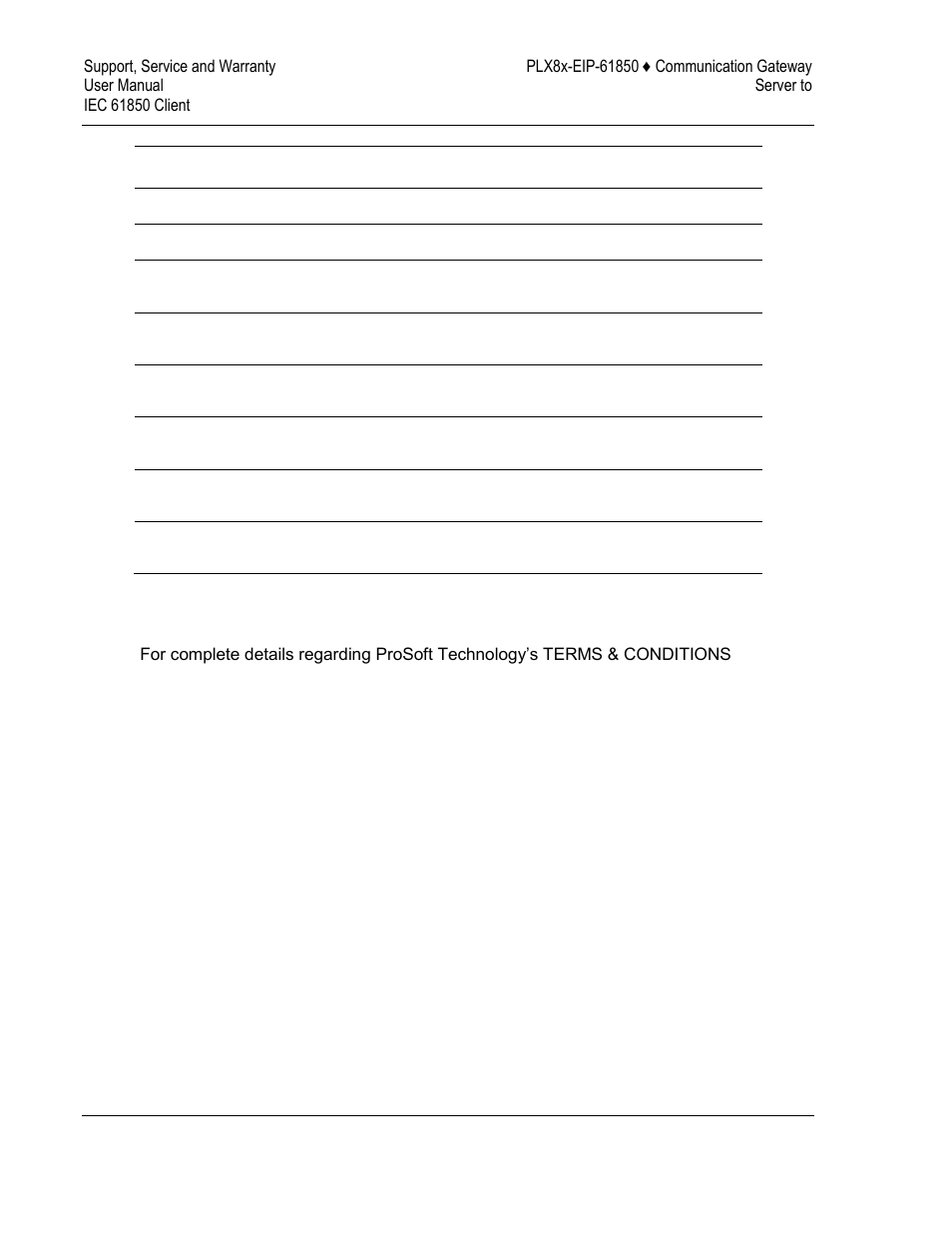 Warranty information | ProSoft Technology PLX81-EIP-61850 User Manual | Page 128 / 167
