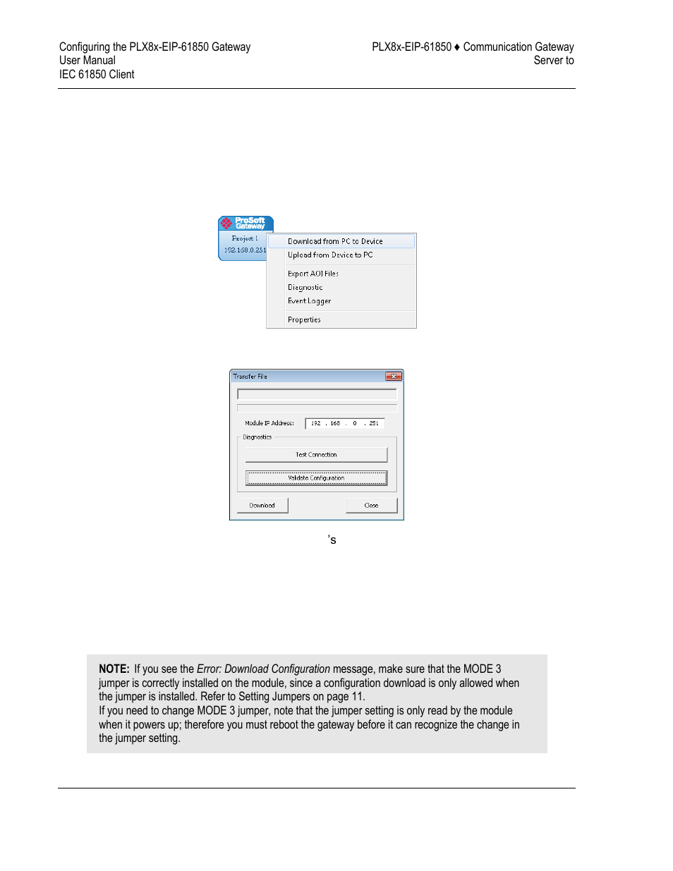 Downloading the configuration file to the gateway | ProSoft Technology PLX81-EIP-61850 User Manual | Page 38 / 167