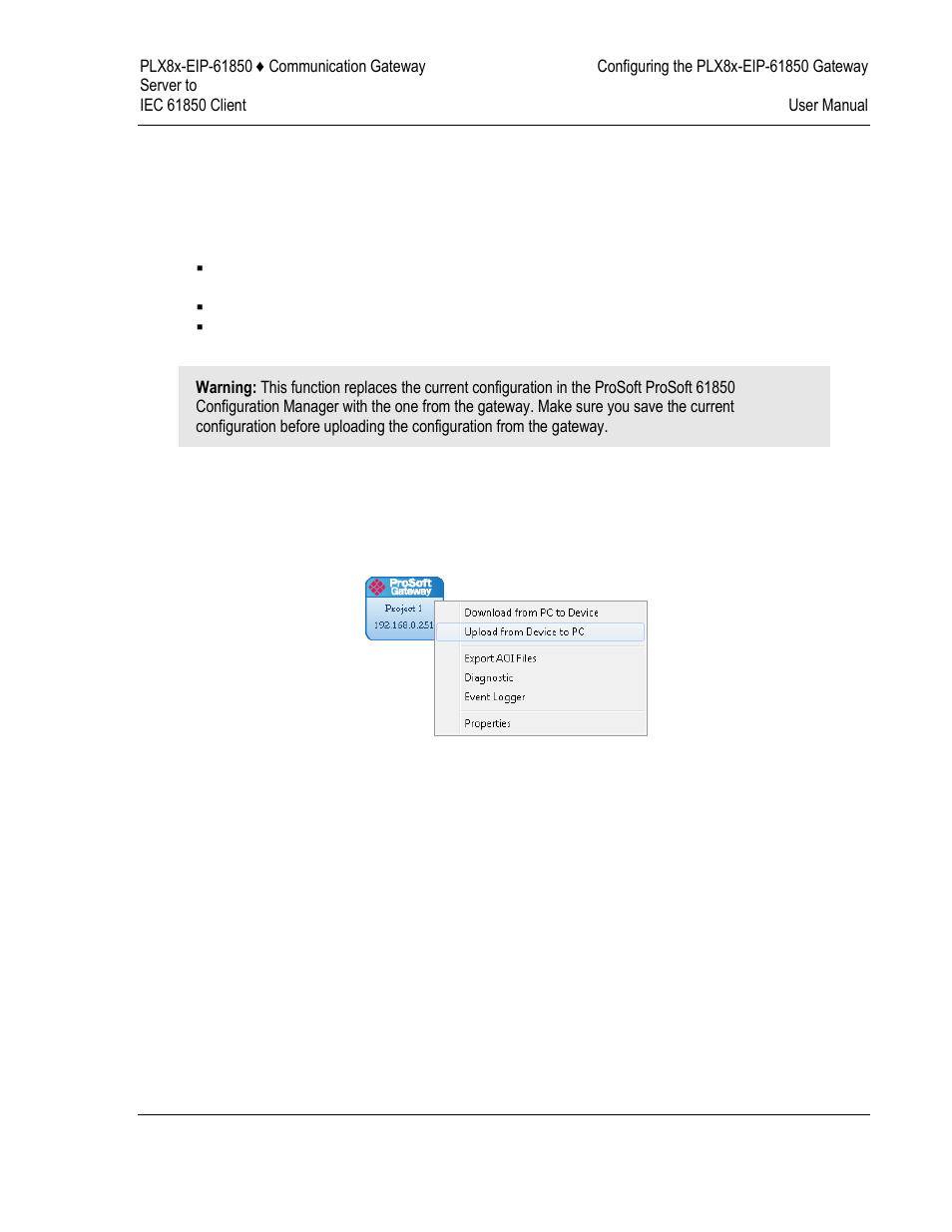 Uploading the configuration from the gateway | ProSoft Technology PLX81-EIP-61850 User Manual | Page 39 / 167