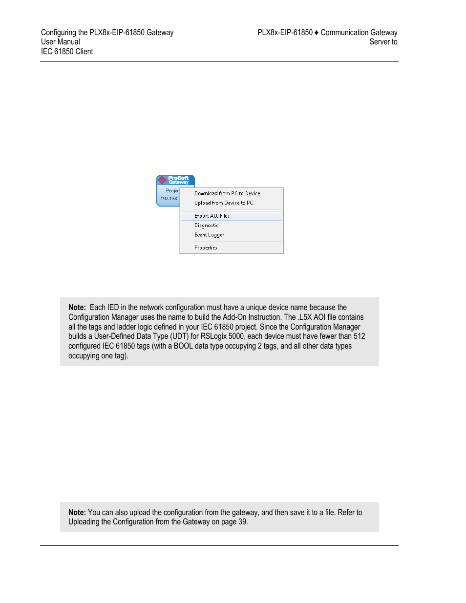 Exporting the eip-61850 configuration to a file | ProSoft Technology PLX81-EIP-61850 User Manual | Page 40 / 167
