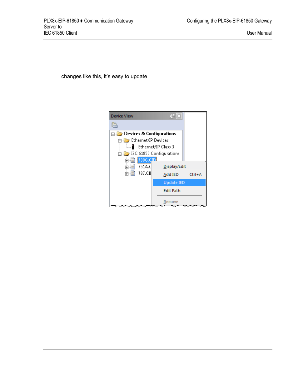 Importing an updated ied file | ProSoft Technology PLX81-EIP-61850 User Manual | Page 41 / 167