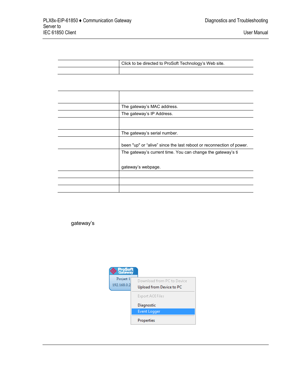 Event logger | ProSoft Technology PLX81-EIP-61850 User Manual | Page 73 / 167