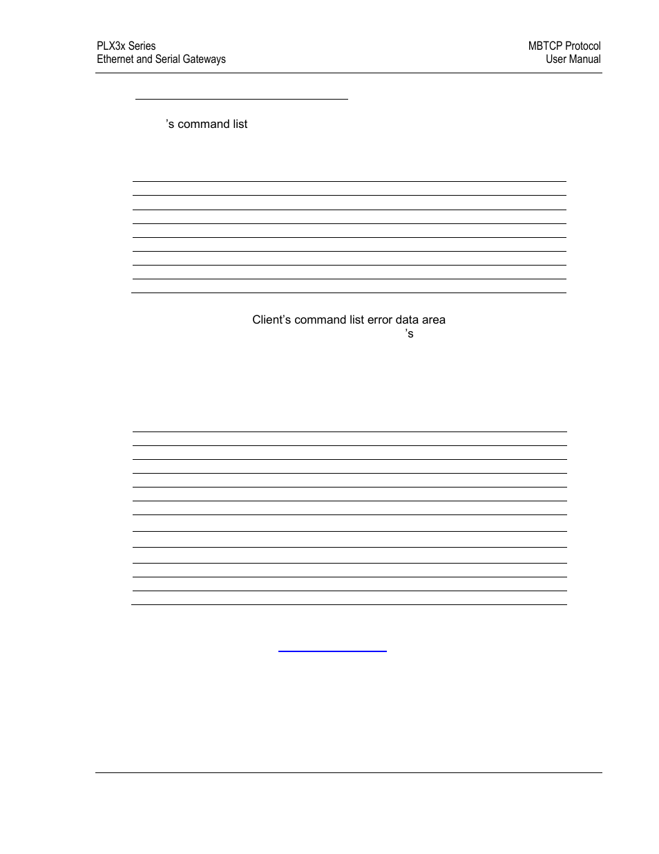 Mbtcp client command list error data | ProSoft Technology PLX31-EIP-SIE User Manual | Page 107 / 218