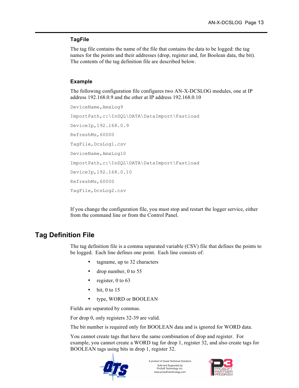 Tag definition file | ProSoft Technology AN-X-AMX User Manual | Page 17 / 44
