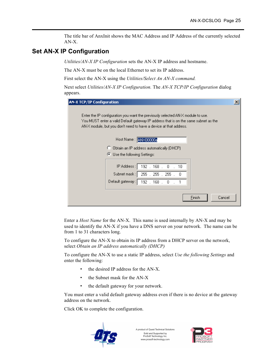 Set an-x ip configuration | ProSoft Technology AN-X-AMX User Manual | Page 29 / 44