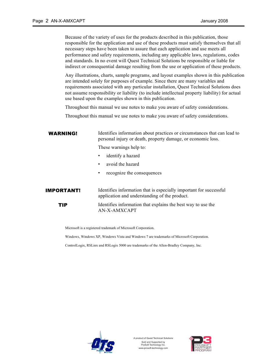 ProSoft Technology AN-X-AMX User Manual | Page 2 / 50