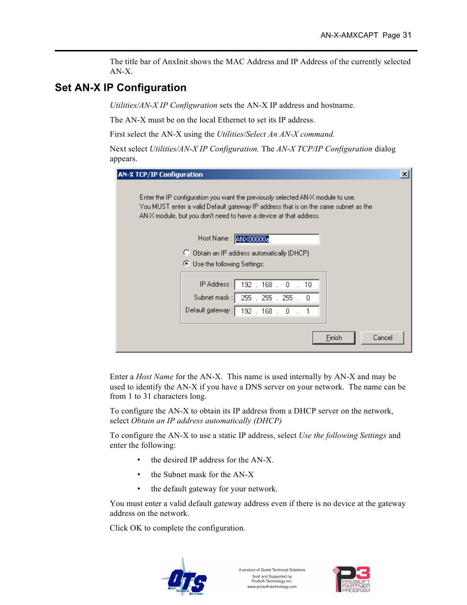 Set an-x ip configuration | ProSoft Technology AN-X-AMX User Manual | Page 35 / 50