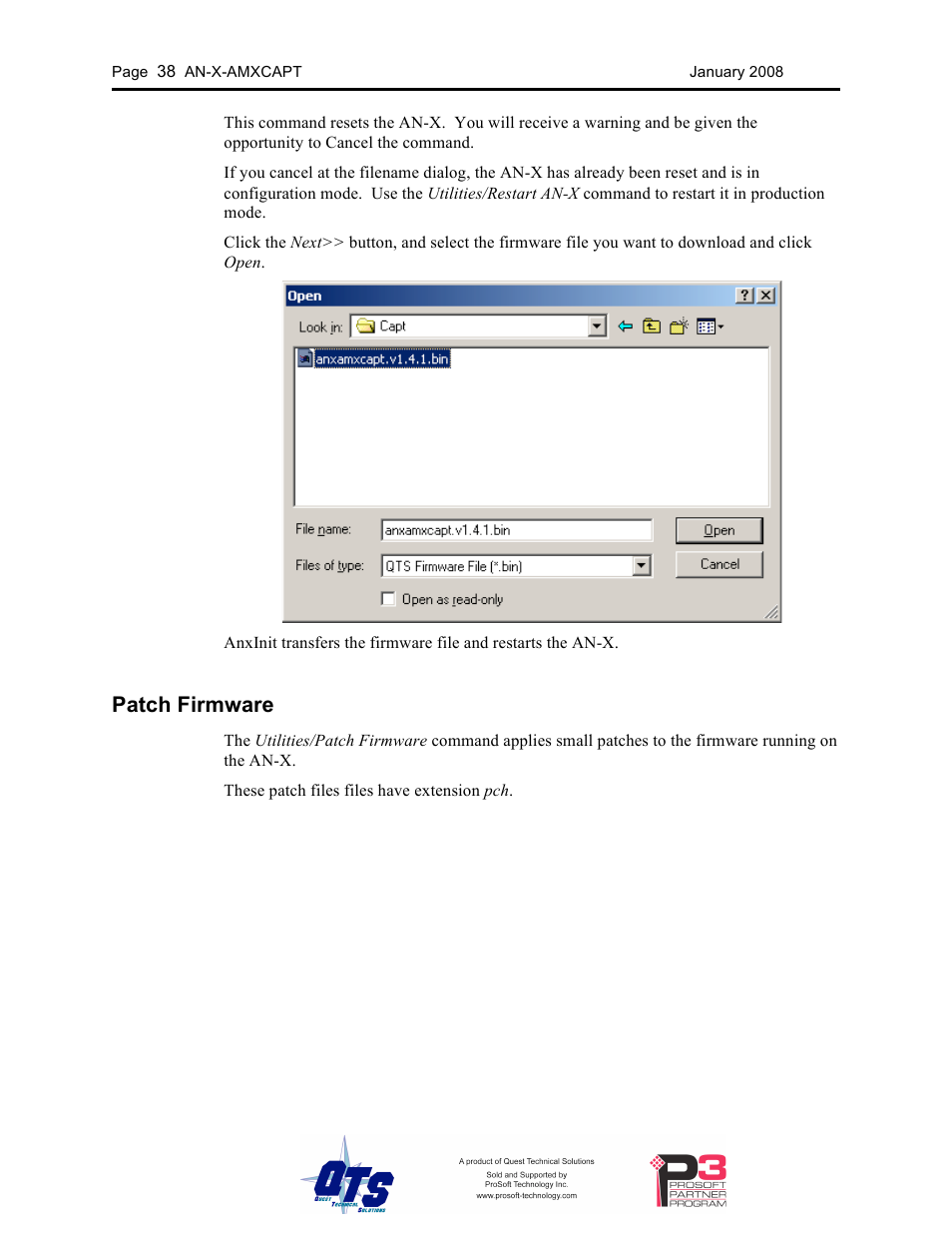 Patch firmware | ProSoft Technology AN-X-AMX User Manual | Page 42 / 50