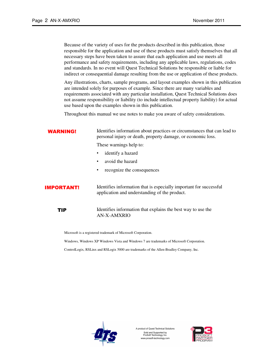 ProSoft Technology AN-X-AMX User Manual | Page 2 / 55