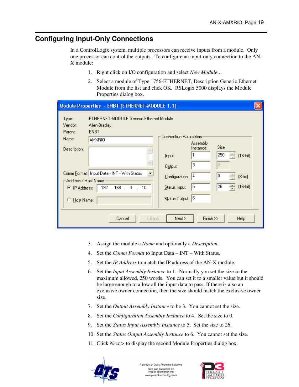 Configuring input-only connections | ProSoft Technology AN-X-AMX User Manual | Page 23 / 55