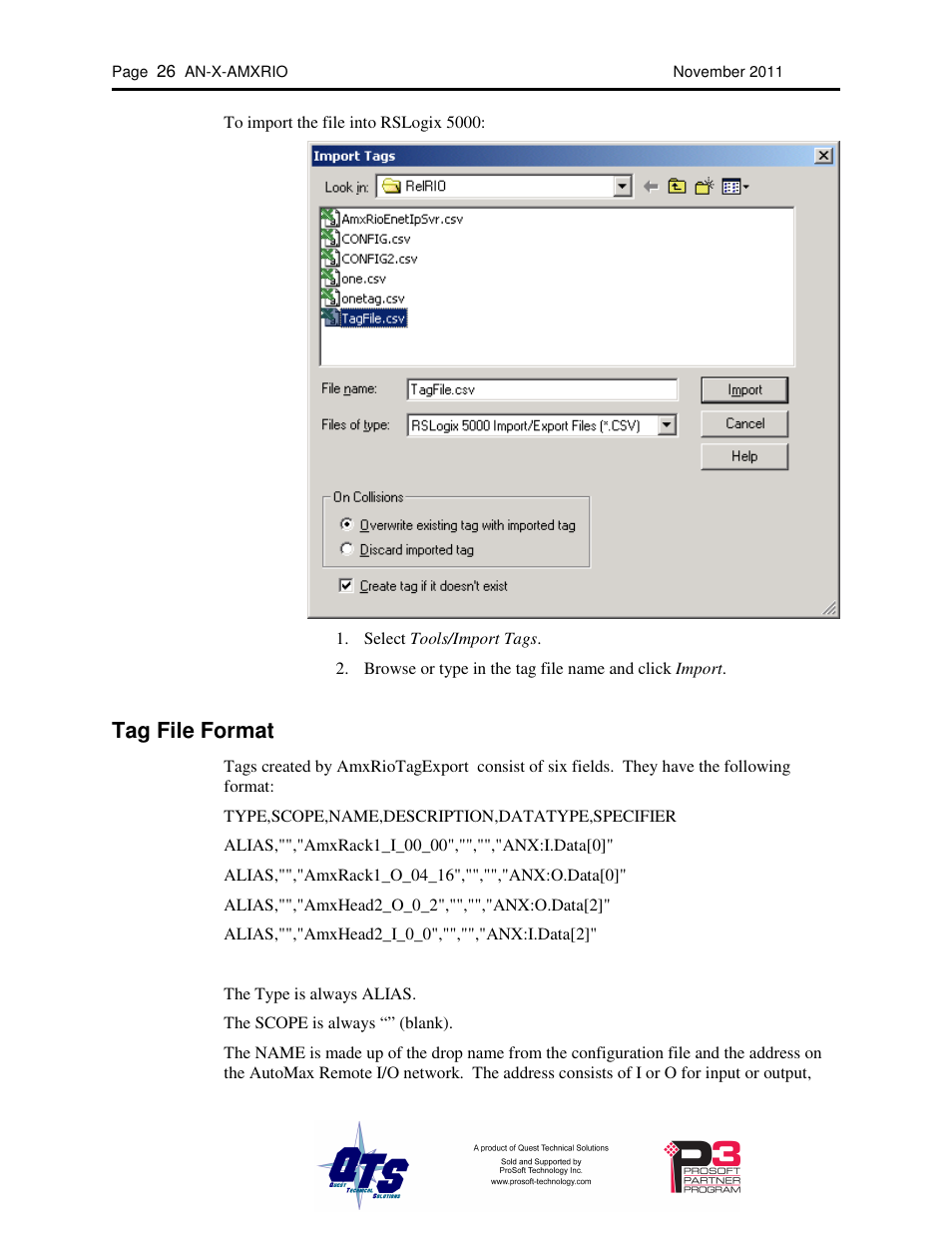 Tag file format | ProSoft Technology AN-X-AMX User Manual | Page 30 / 55
