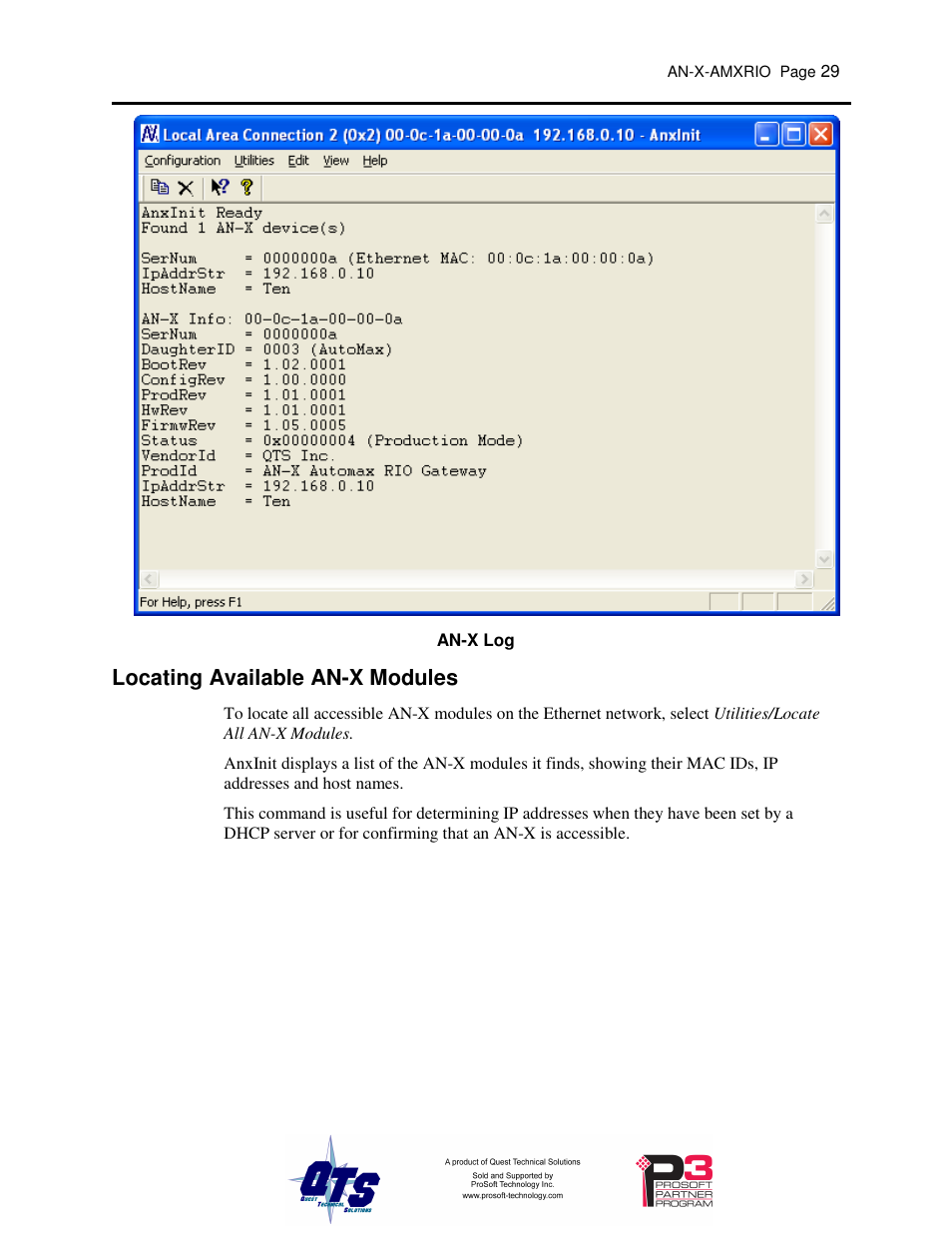 Locating available an-x modules | ProSoft Technology AN-X-AMX User Manual | Page 33 / 55