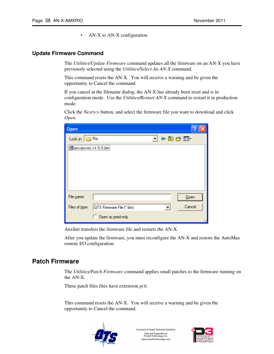 Patch firmware | ProSoft Technology AN-X-AMX User Manual | Page 42 / 55
