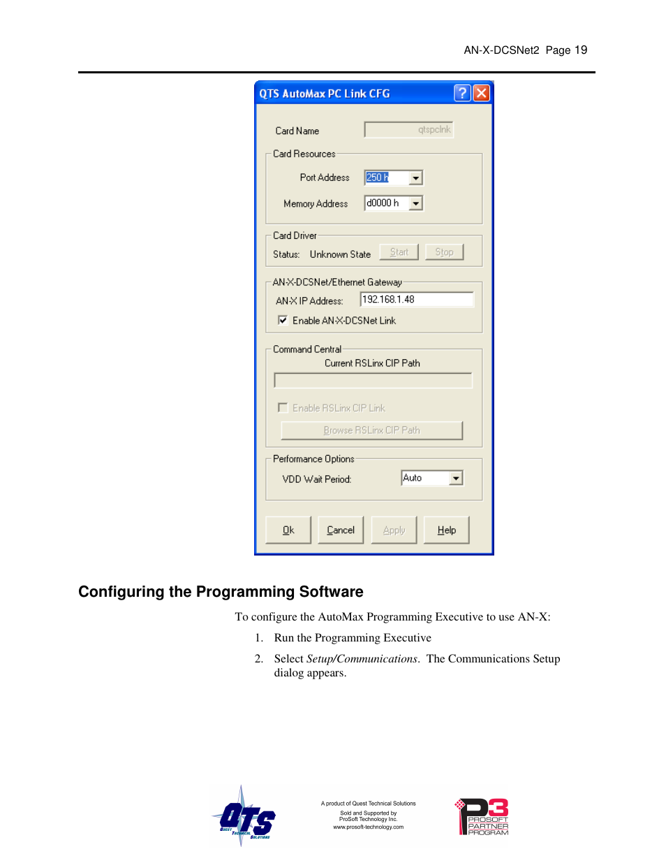 Configuring the programming software | ProSoft Technology AN-X-AMX User Manual | Page 23 / 68