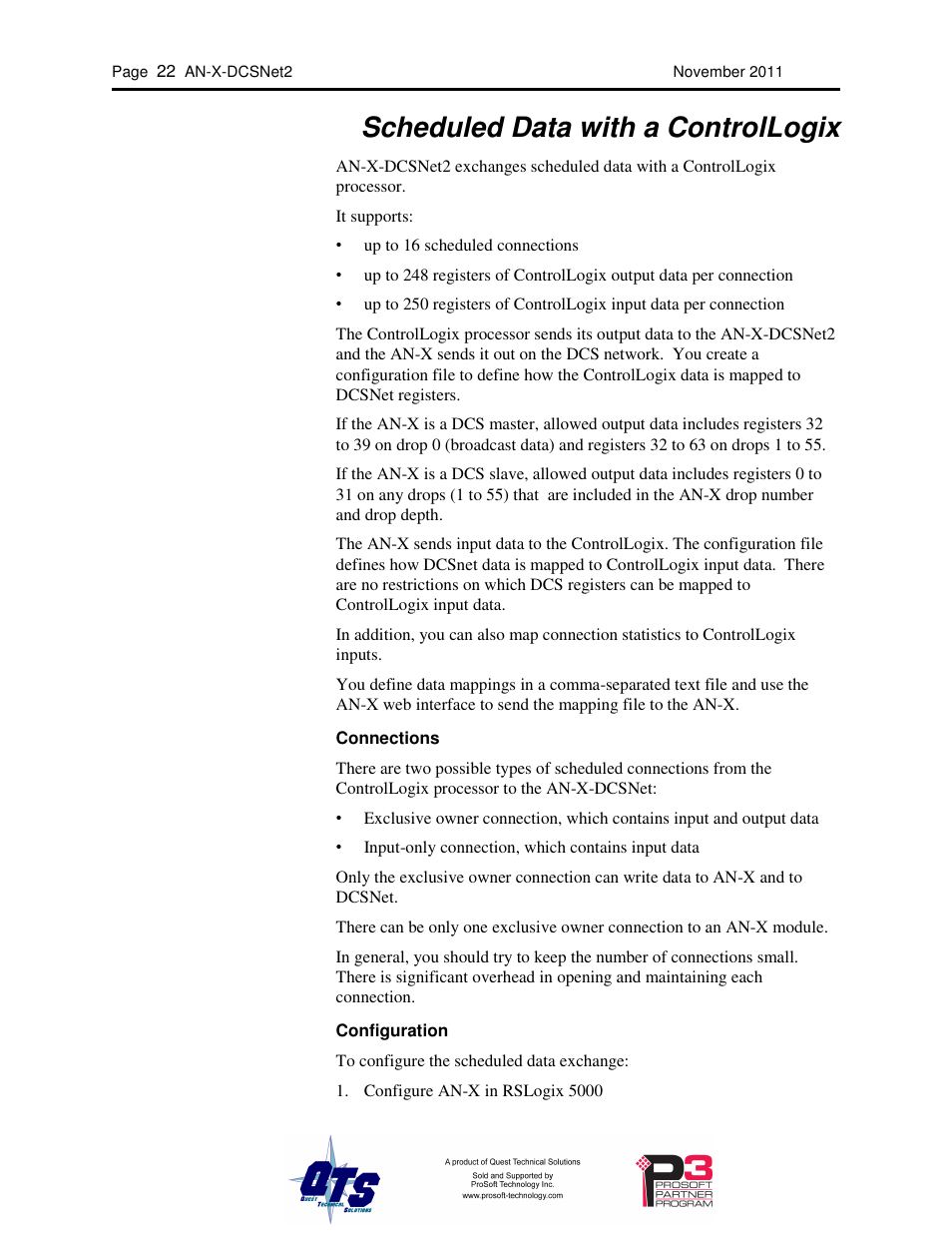 Scheduled data with a controllogix | ProSoft Technology AN-X-AMX User Manual | Page 26 / 68