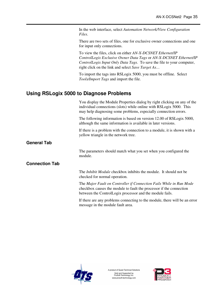 Using rslogix 5000 to diagnose problems | ProSoft Technology AN-X-AMX User Manual | Page 39 / 68