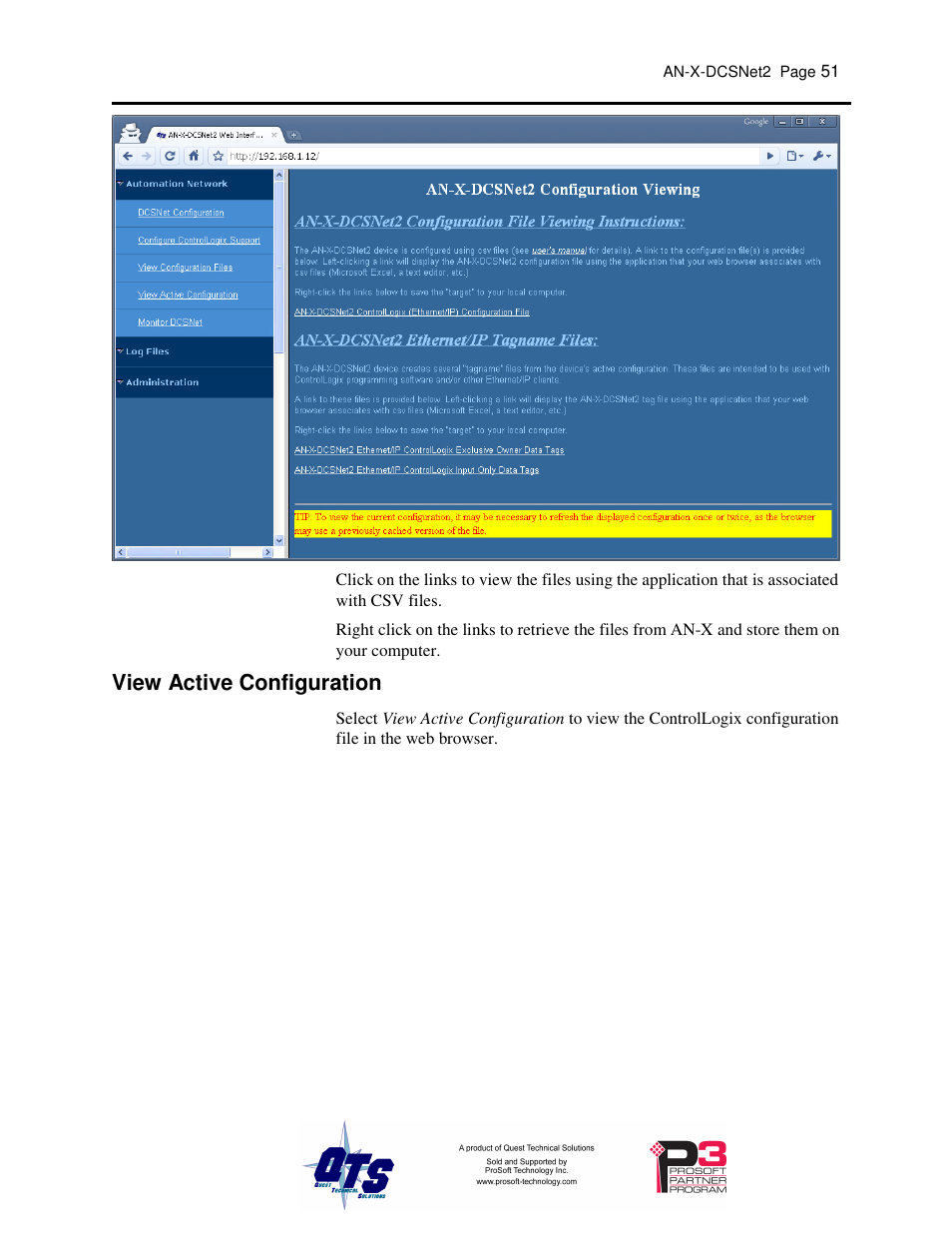 View active configuration | ProSoft Technology AN-X-AMX User Manual | Page 55 / 68