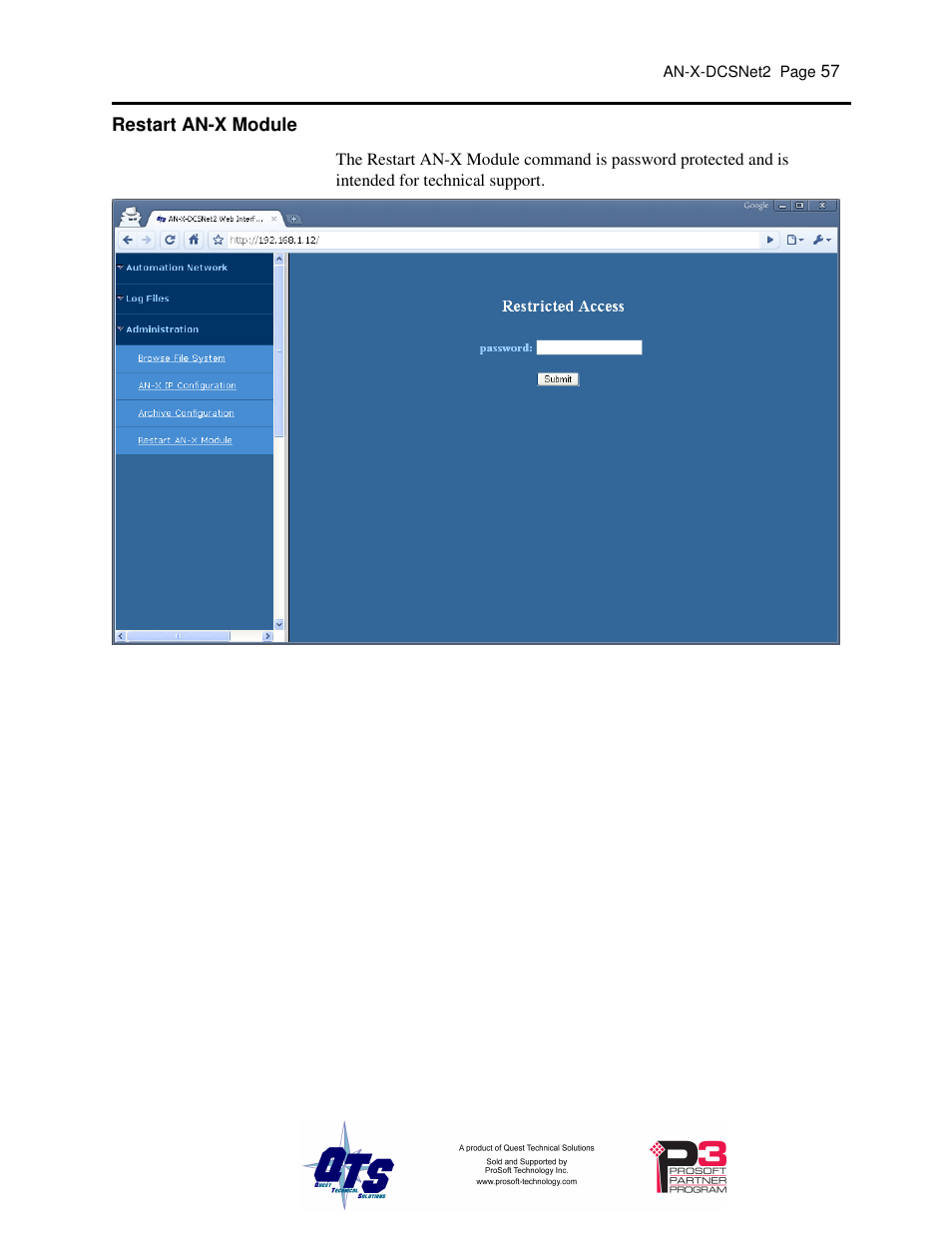ProSoft Technology AN-X-AMX User Manual | Page 61 / 68