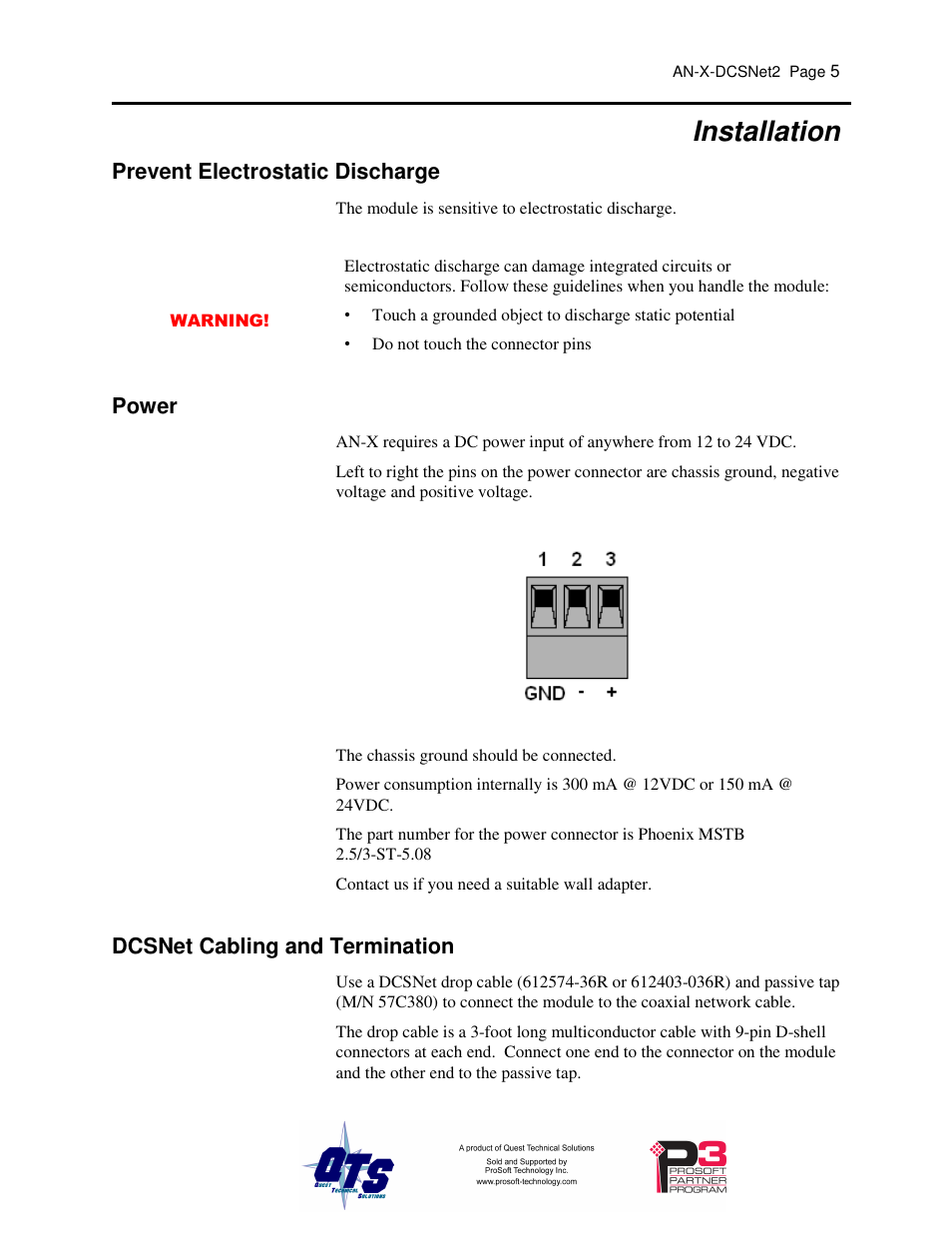 Installation | ProSoft Technology AN-X-AMX User Manual | Page 9 / 68