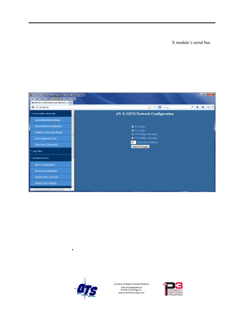 Genius network configuration, Setting the bus address and baud rate, Configuring the genius network | ProSoft Technology AN-X2-GENI User Manual | Page 22 / 64