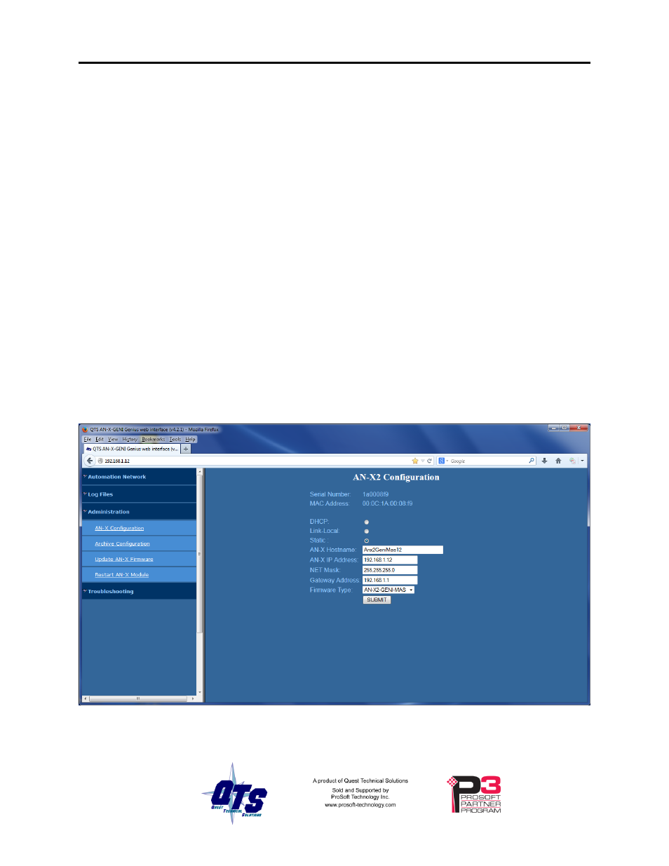 Administration menu | ProSoft Technology AN-X2-GENI User Manual | Page 52 / 64