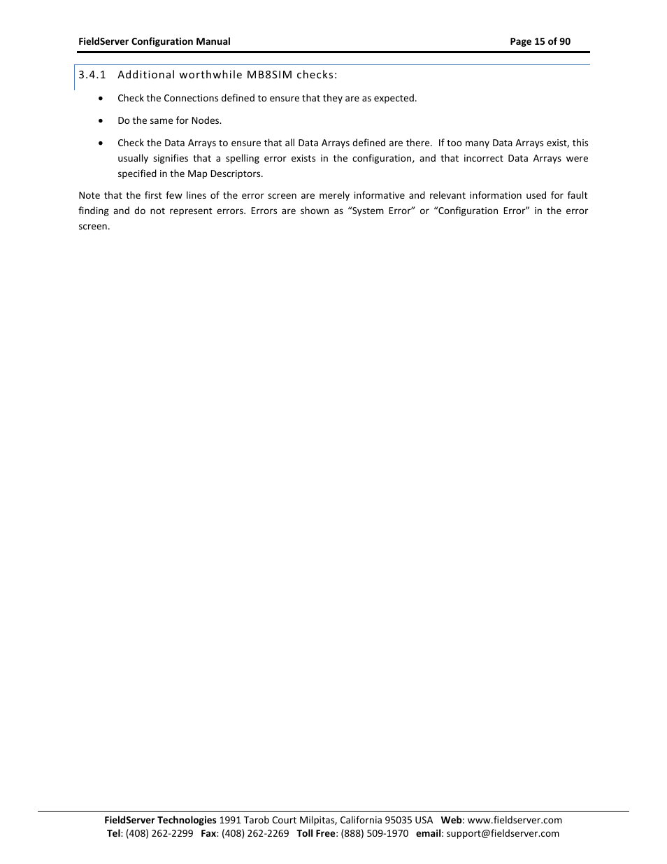Additional worthwhile mb8sim checks | ProSoft Technology PS-QS-1x10-0781 User Manual | Page 15 / 90
