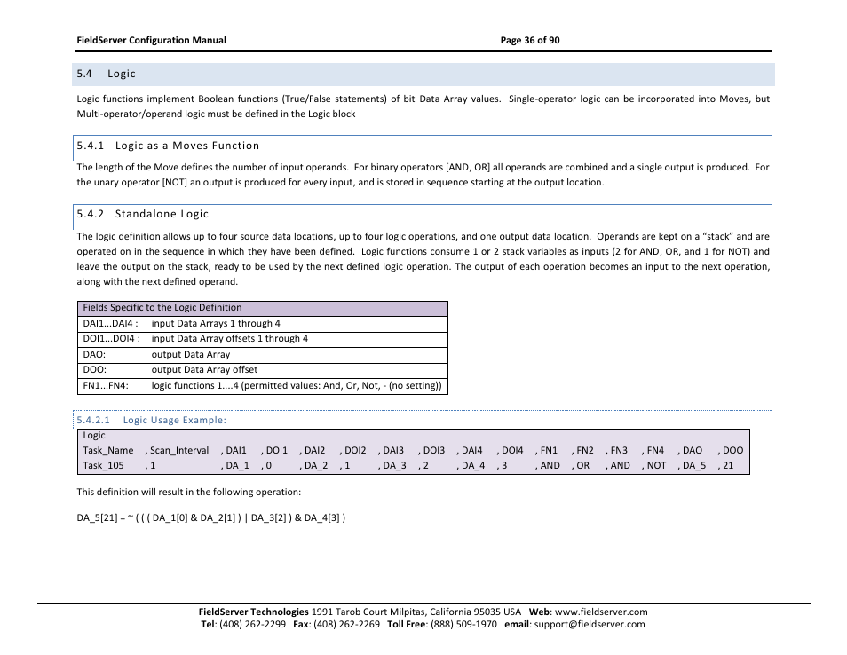 Logic, Logic as a moves function, Standalone logic | Logic usage example | ProSoft Technology PS-QS-1x10-0781 User Manual | Page 36 / 90