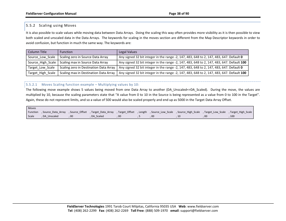 Scaling using moves | ProSoft Technology PS-QS-1x10-0781 User Manual | Page 38 / 90