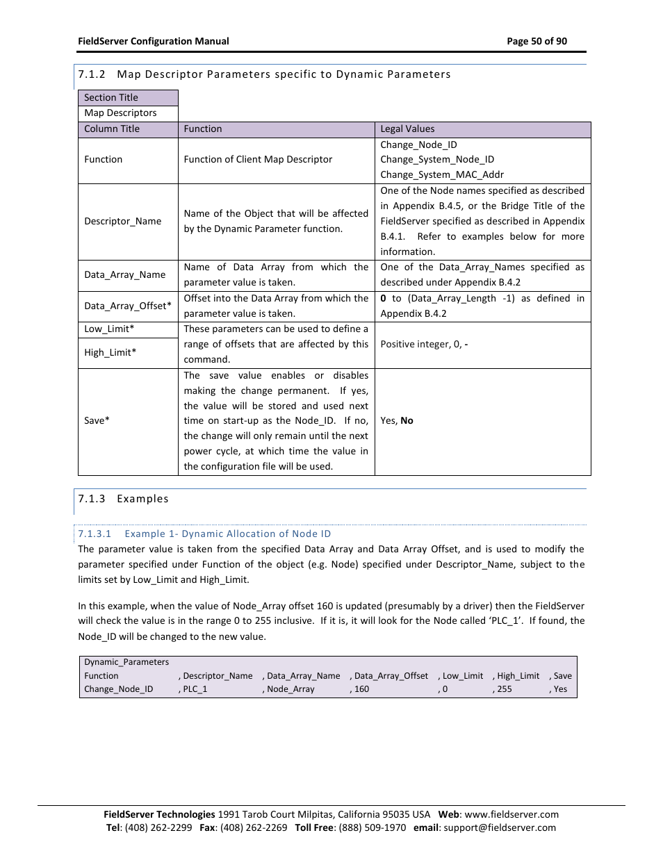 Examples, Example 1- dynamic allocation of node id | ProSoft Technology PS-QS-1x10-0781 User Manual | Page 50 / 90