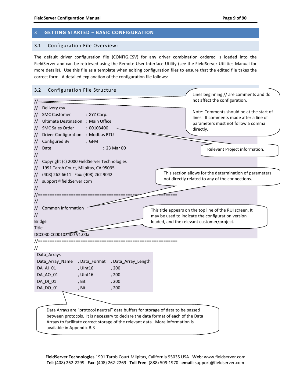 Getting started – basic configuration, Configuration file overview, Configuration file structure | ProSoft Technology PS-QS-1x10-0781 User Manual | Page 9 / 90