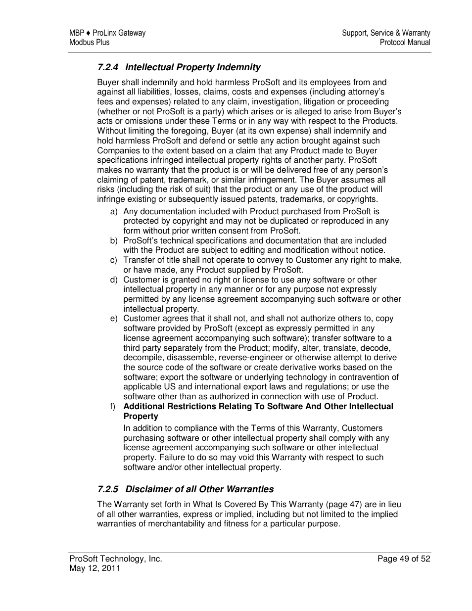 ProSoft Technology 5301-MBP-ASCII User Manual | Page 49 / 52