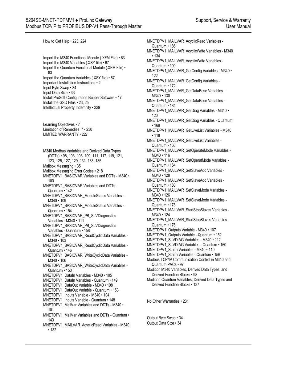 ProSoft Technology 5204SE-MNET-PDPMV1 User Manual | Page 234 / 235