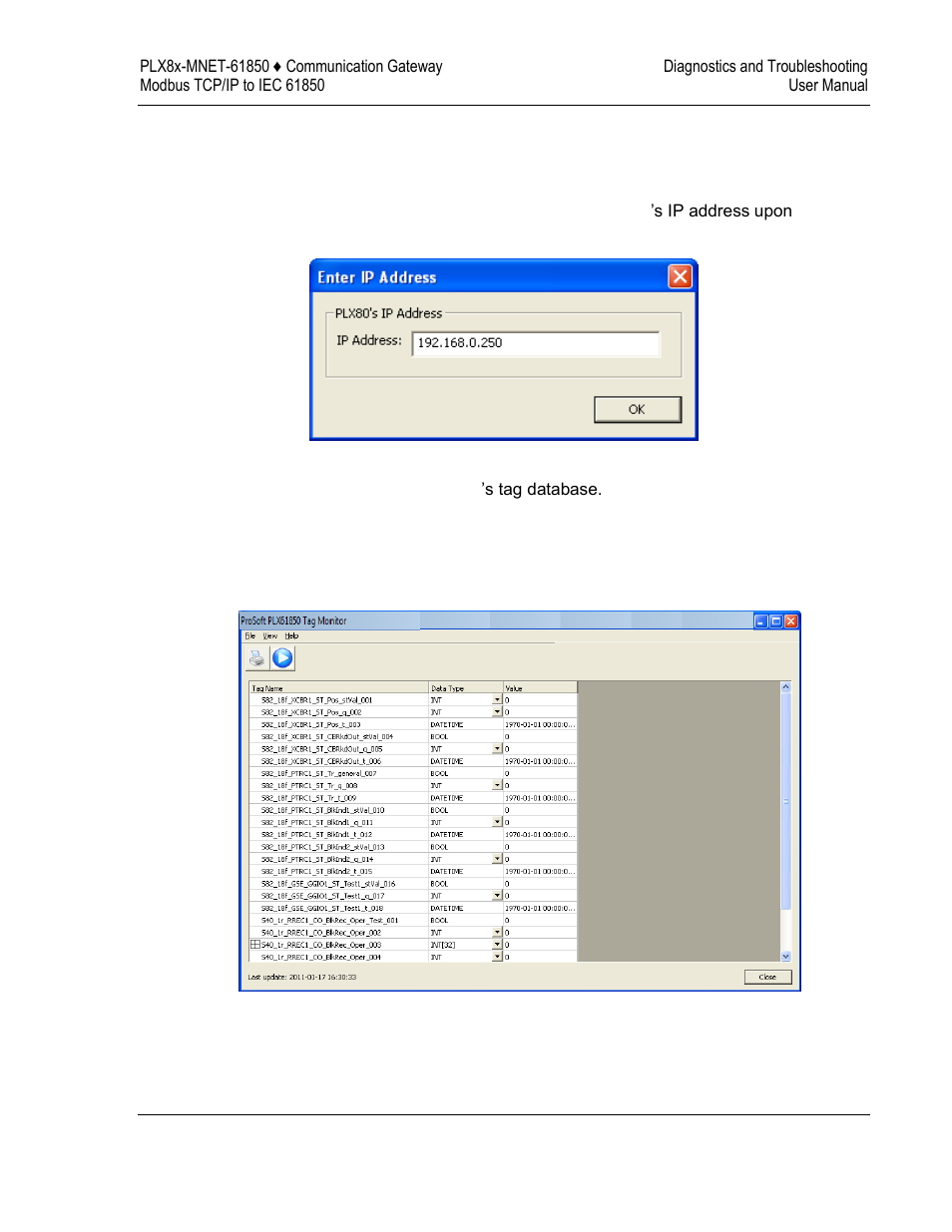 Prosoft 61850 tag monitor diagnostics | ProSoft Technology PLX8X-MNET-61850 User Manual | Page 105 / 228