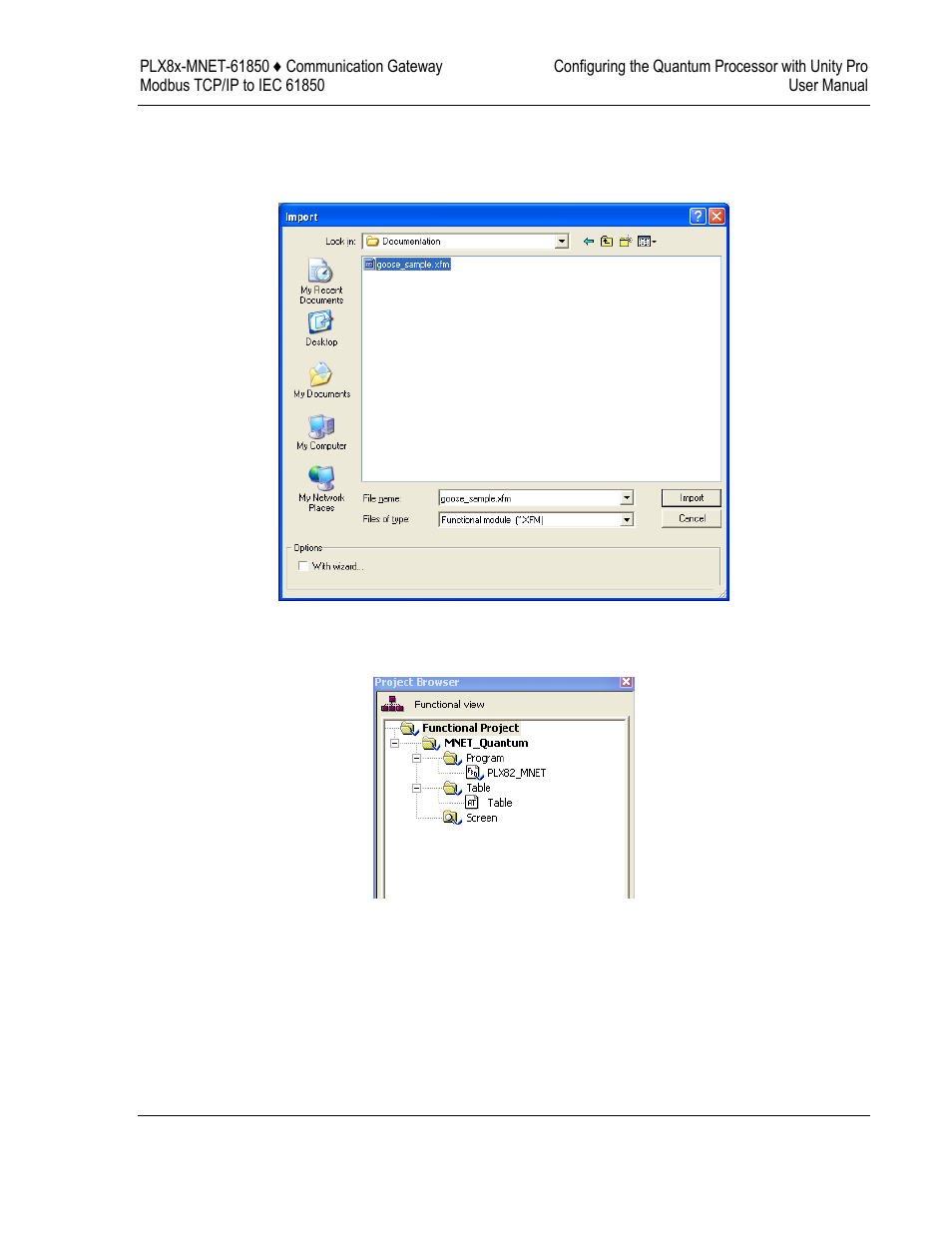 Importing the quantum variable file (.xsy file) | ProSoft Technology PLX8X-MNET-61850 User Manual | Page 95 / 228