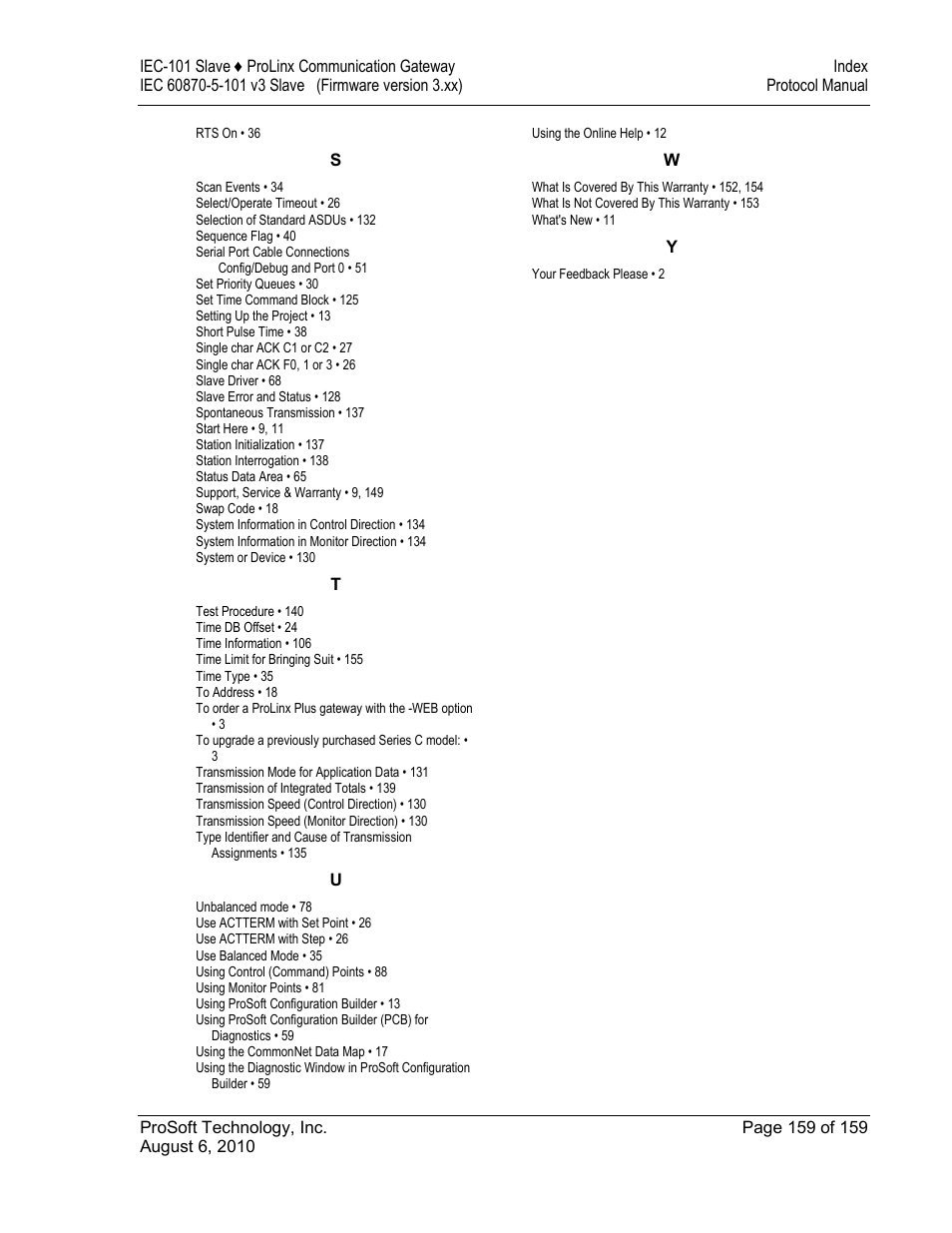 ProSoft Technology 5201-MNET-101S User Manual | Page 159 / 159