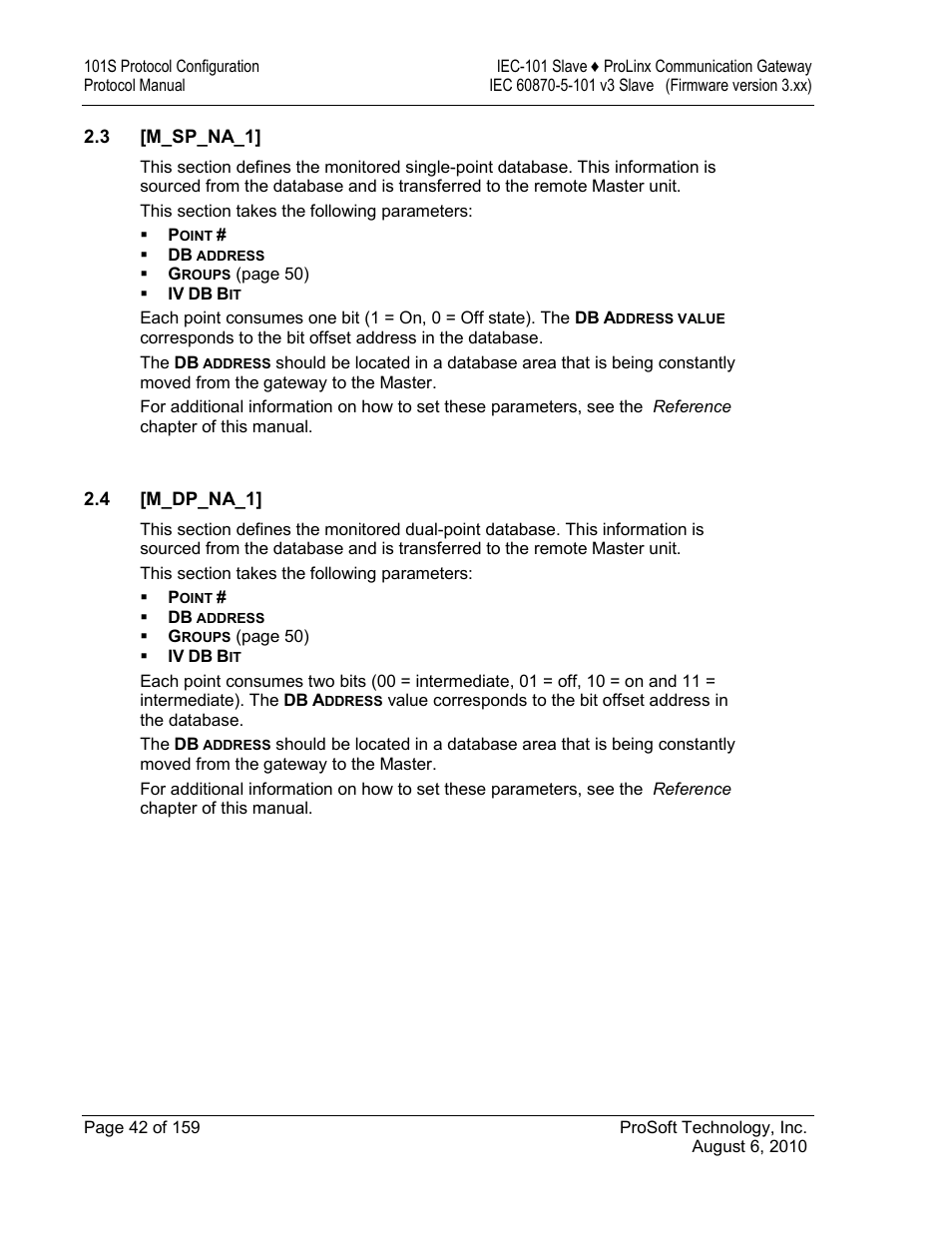 M_sp_na_1, M_dp_na_1 | ProSoft Technology 5201-MNET-101S User Manual | Page 42 / 159