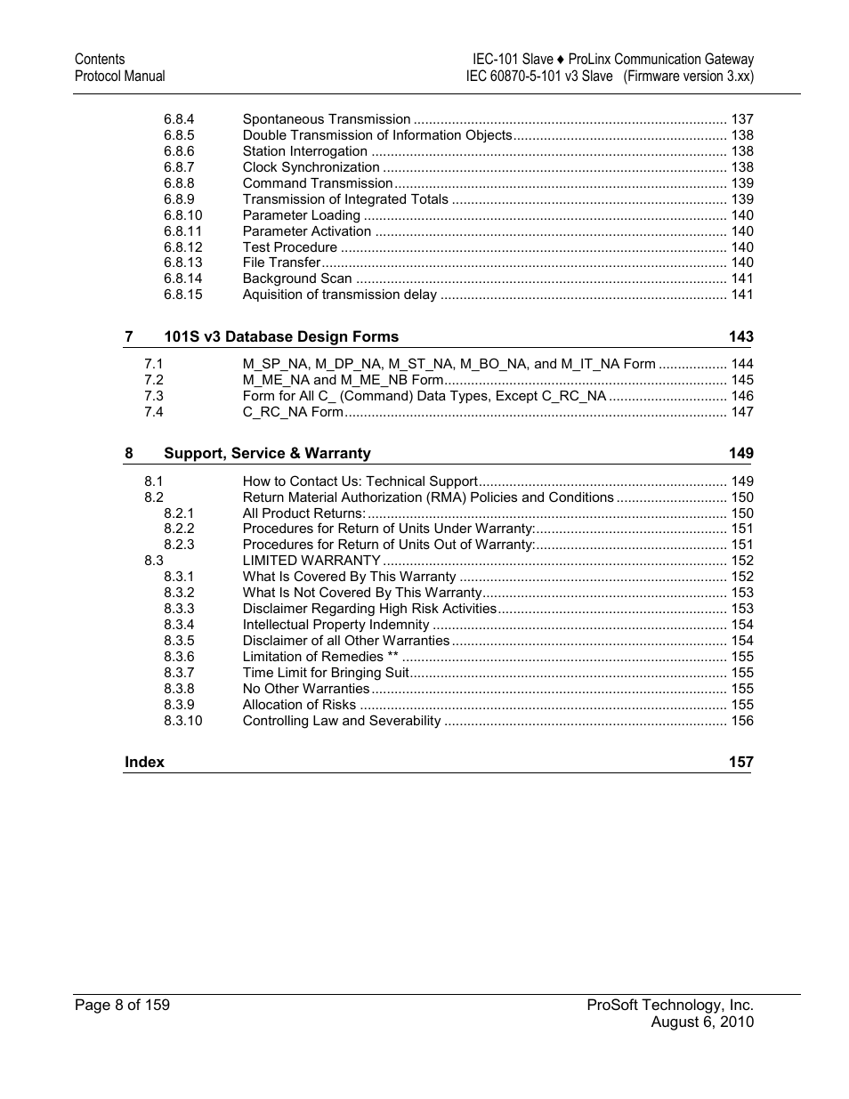 ProSoft Technology 5201-MNET-101S User Manual | Page 8 / 159