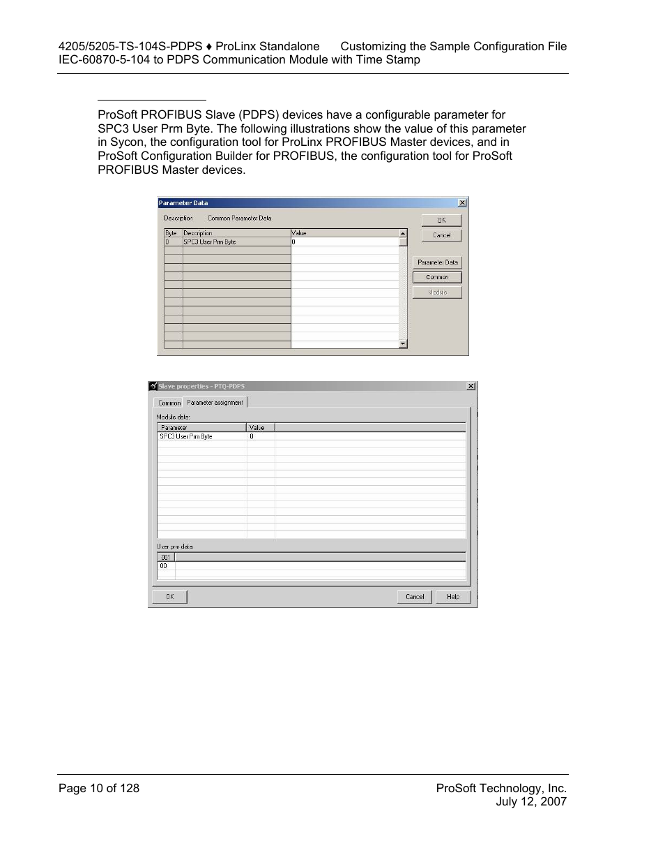 Set_param (sap61), Set_param, Sap61) | ProSoft Technology 5205-104S-PDPS User Manual | Page 10 / 128