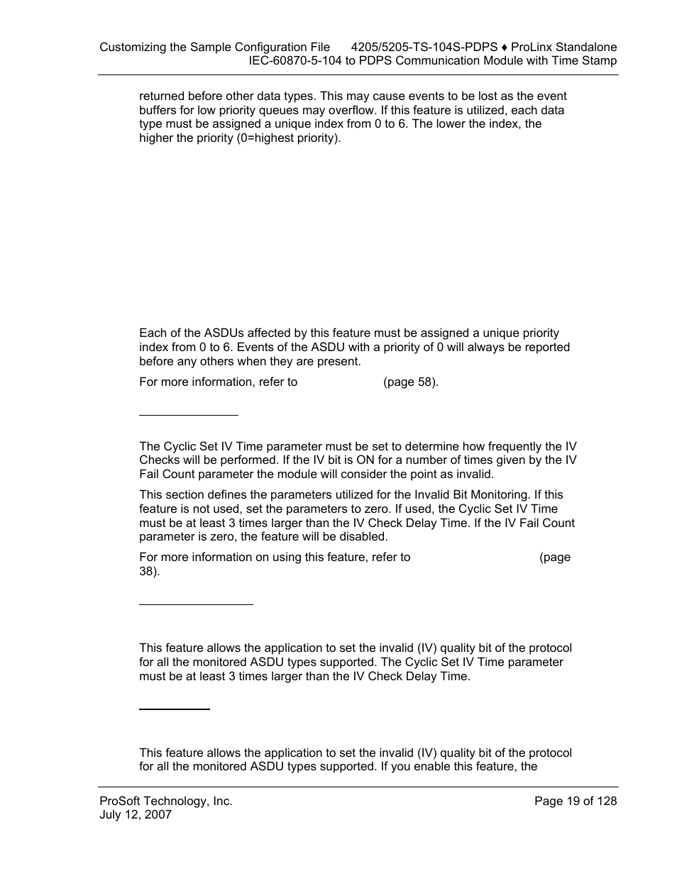 Cyclic set iv time, Iv check delay time, Iv fail count | ProSoft Technology 5205-104S-PDPS User Manual | Page 19 / 128