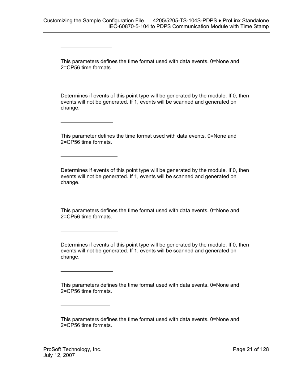 M_st_na time type, M_me_na scan events, M_me_na time type | M_me_nb scan events, M_me_nb time type, M_me_nc scan events, M_me_nc time type, M_it_na time type | ProSoft Technology 5205-104S-PDPS User Manual | Page 21 / 128