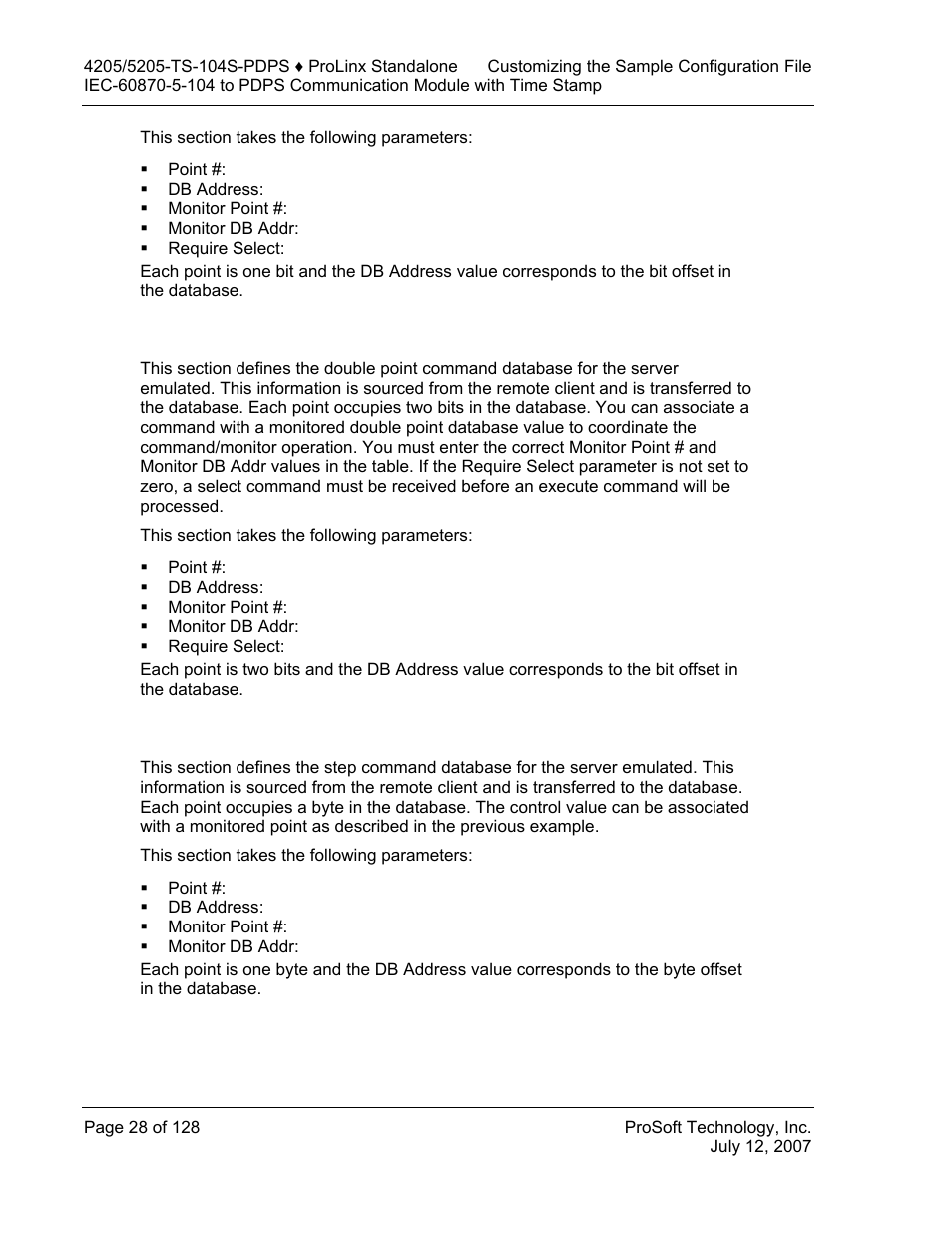 C_dc_na_1 104] section, C_rc_na_1 104] section | ProSoft Technology 5205-104S-PDPS User Manual | Page 28 / 128